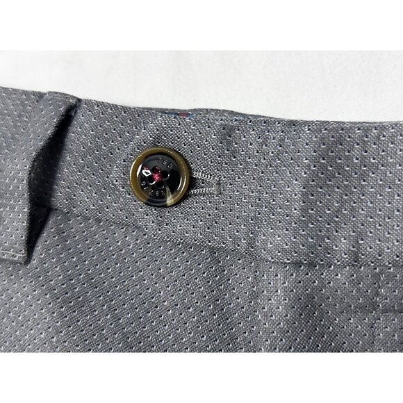 Ted Baker Pants Mens 32R Gray Textured Dress Trousers Slim Fit Made Portugal - Picture 10 of 16
